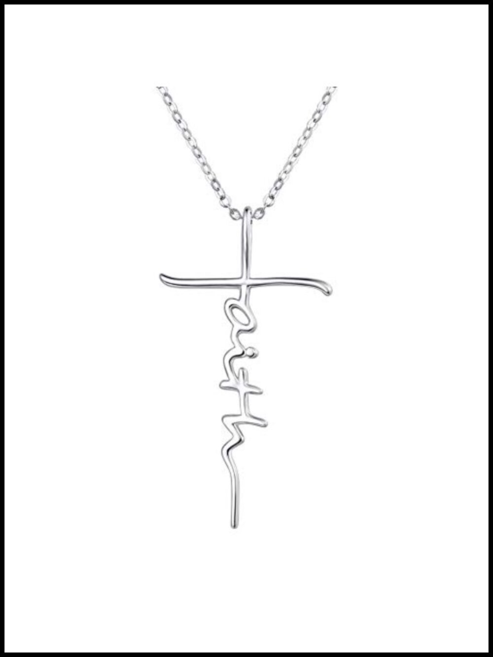 Sterling Silver Cross Necklace 925 Faith Pendant Christian Gift
